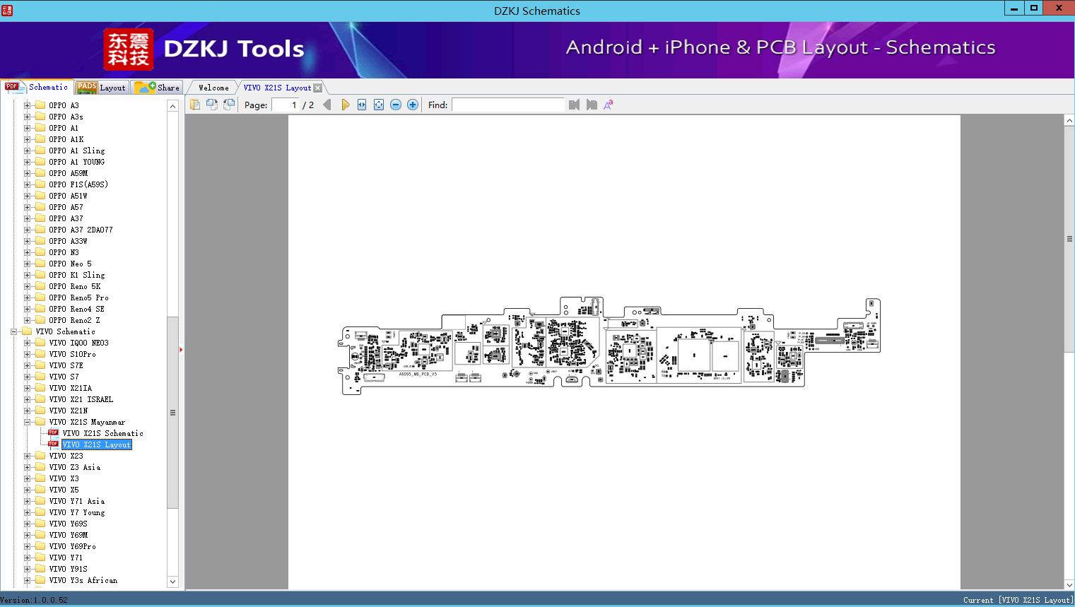 VIVO X21S Layout